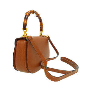 Gucci Bag Handbag Handle Shoulder Bamboo Leather Top